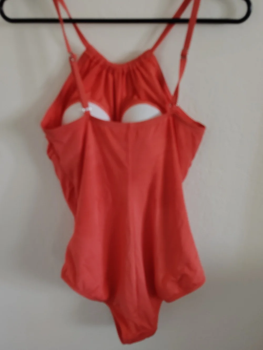 Bright Coral High-Neck One-Piece Swimsuit